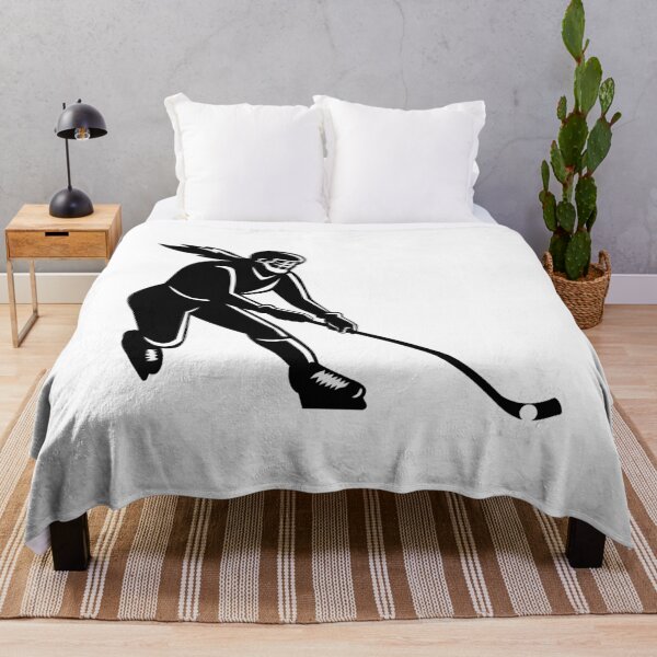Item preview, Female Bandy Player Striking Ball with Stick Silhouette Retro Woodcut designed and sold by patrimonio.