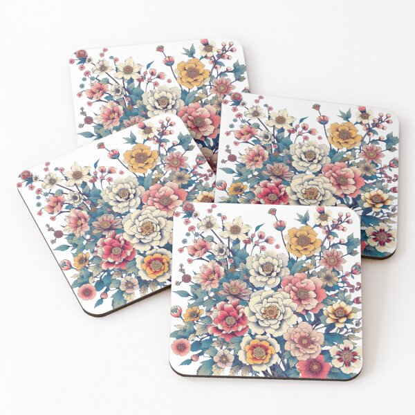 Item preview, Flowers, botanical, spring, floral pattern, cottagecore, japanese pop art designed and sold by Sugar Wisdom .