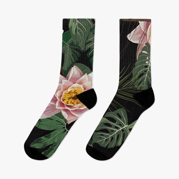 Item preview, Tropical plant with lotus, water lily with leaves. Water lily flowers and exotic plant. designed and sold by MatyKotiv.
