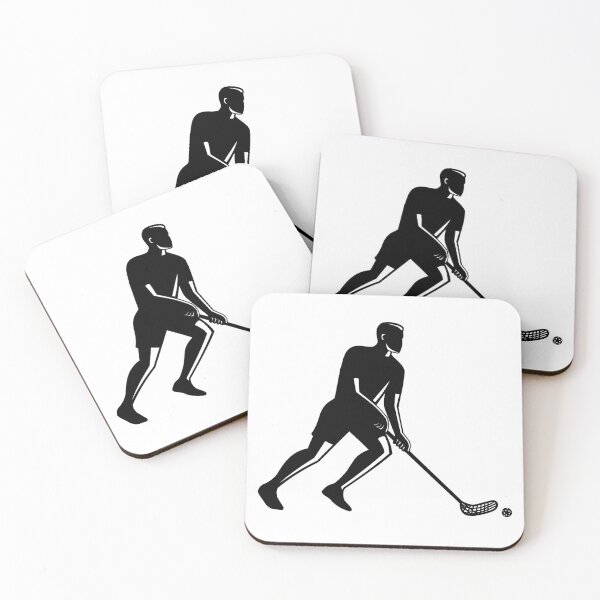 Item preview, Male Floorball Player With Stick and Ball Silhouette Retro designed and sold by patrimonio.