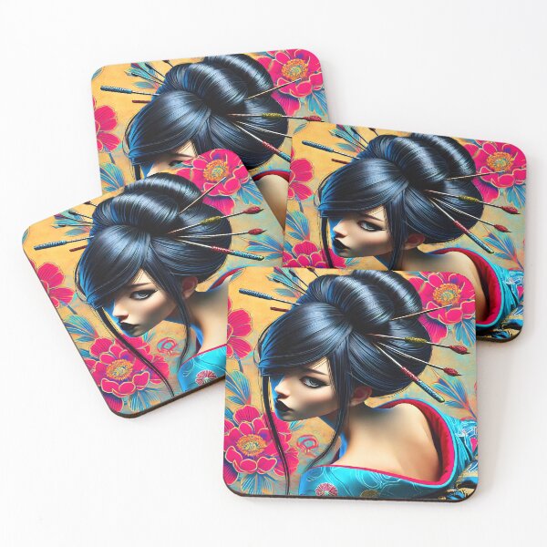 Item preview, Back of a geisha artsy portrait designed and sold by EmeraldeaArt.