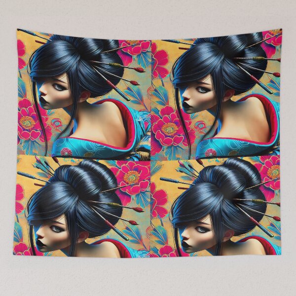 Item preview, Back of a geisha artsy portrait designed and sold by EmeraldeaArt.