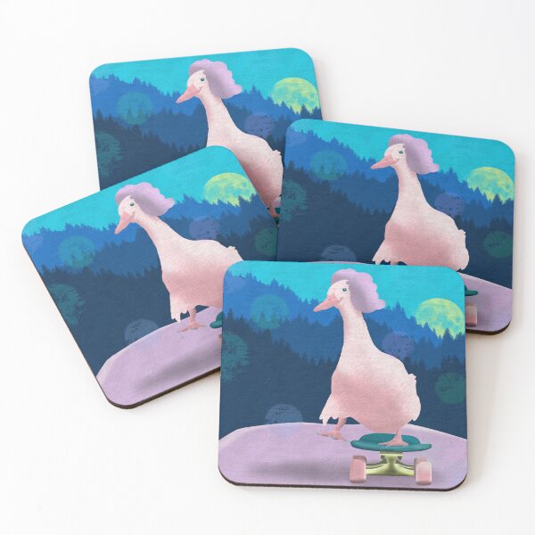 Item preview, Goose with Wig on Skateboard in Pastel designed and sold by Lali-Art.