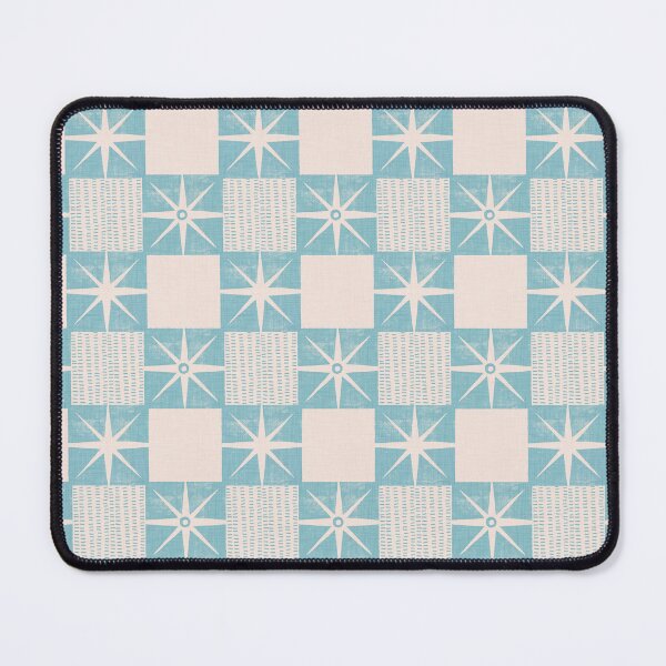 Item preview, Retro Starburst Quilt Block - Mid-Century Checkers Blue designed and sold by susycosta.