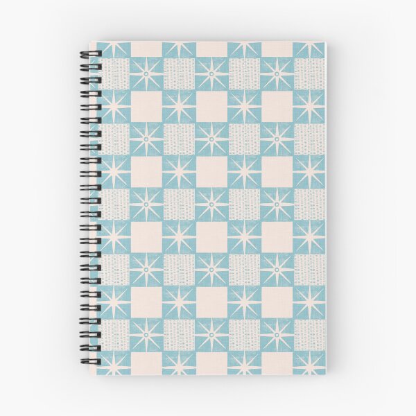 Item preview, Retro Starburst Quilt Block - Mid-Century Checkers Blue designed and sold by susycosta.