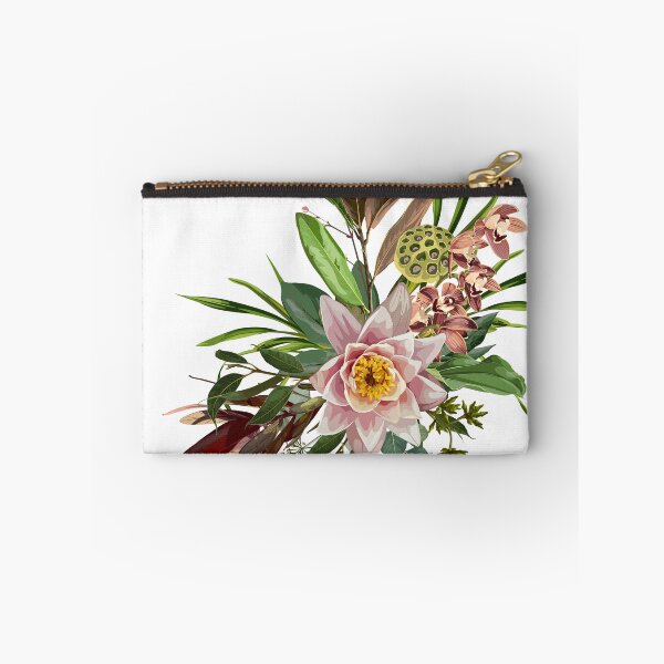 Item preview, Tropical bouquet with lotus, water lily flowers and green plant and leaves. designed and sold by MatyKotiv.