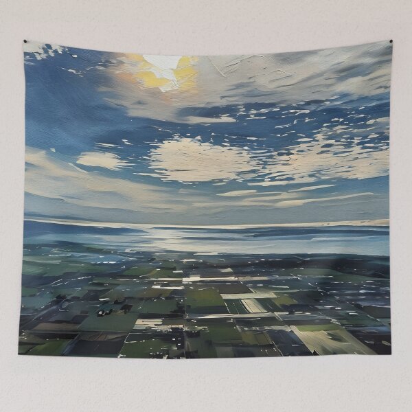 Item preview, Puget Sound from Mount Vernon (Oil Painting) designed and sold by flyscenicair.