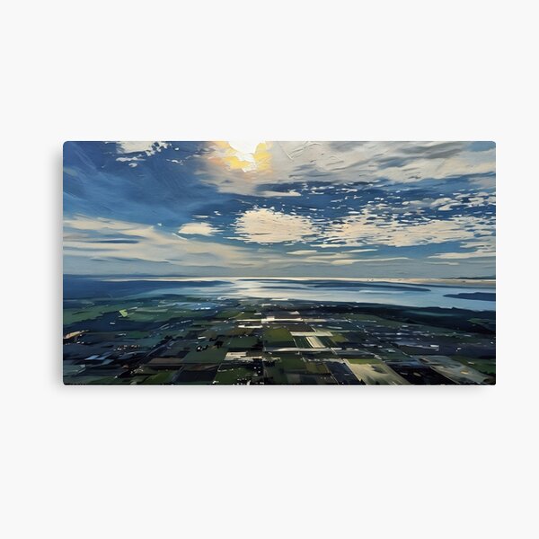 Item preview, Puget Sound from Mount Vernon (Oil Painting) designed and sold by flyscenicair.