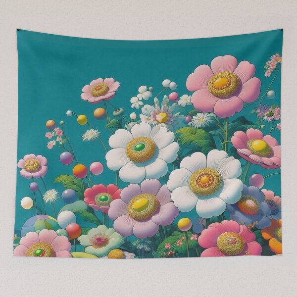 Item preview, Flowers, botanical, spring, floral pattern, cottagecore, japanese pop art designed and sold by Sugar Wisdom .