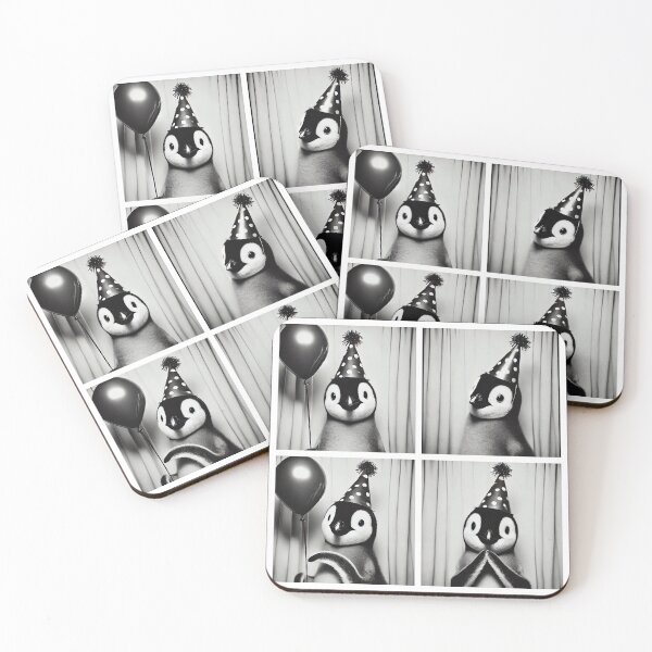 Item preview, Cute Penguin Posing in a Photobooth | Adorable Birthday Penguin | Funny Animal Photobooth Moments | Party-Ready Penguin designed and sold by PaintedPixels01.