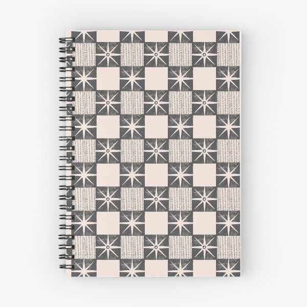 Item preview, Retro Starburst Quilt Block - Mid-Century Checkers Charcoal designed and sold by susycosta.