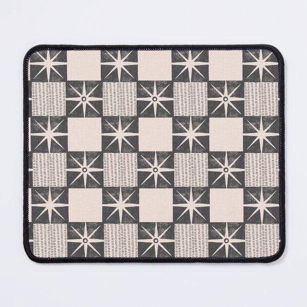 Item preview, Retro Starburst Quilt Block - Mid-Century Checkers Charcoal designed and sold by susycosta.