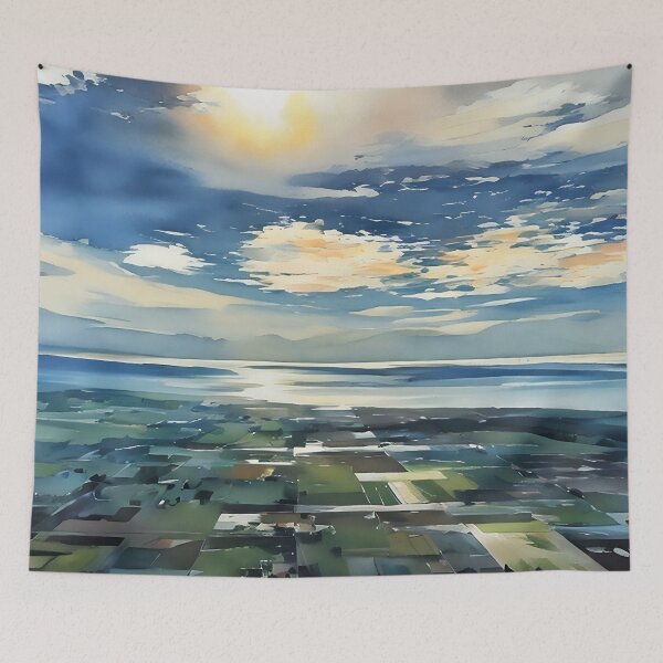 Item preview, Puget Sound from Mount Vernon (Watercolor) designed and sold by flyscenicair.