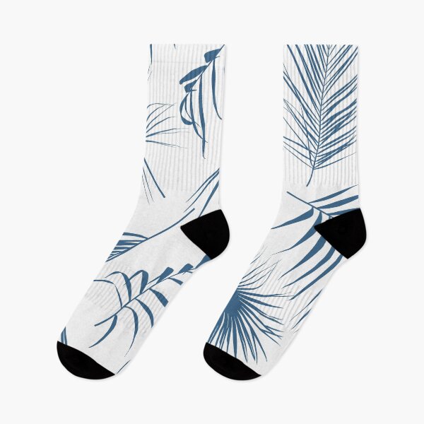 Item preview, Tropical exotic floral silhouette blue palm leaves seamless pattern. designed and sold by MatyKotiv.