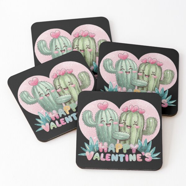 Item preview, Happy Valentine’s Cactus – Cute Romantic Cactus Couple Design designed and sold by love3617.