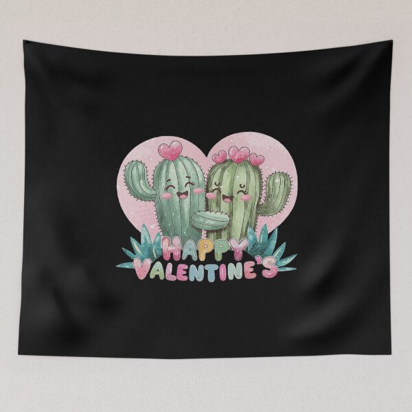 Item preview, Happy Valentine’s Cactus – Cute Romantic Cactus Couple Design designed and sold by love3617.