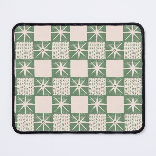 Item preview, Retro Starburst Quilt Block - Mid-Century Checkers Sage designed and sold by susycosta.