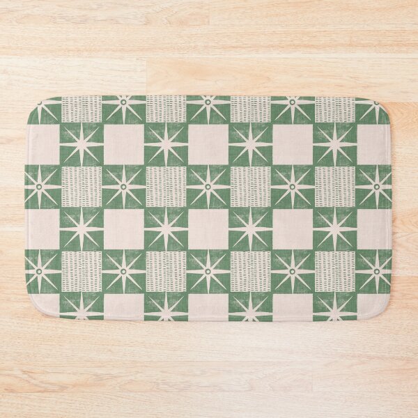 Item preview, Retro Starburst Quilt Block - Mid-Century Checkers Sage designed and sold by susycosta.