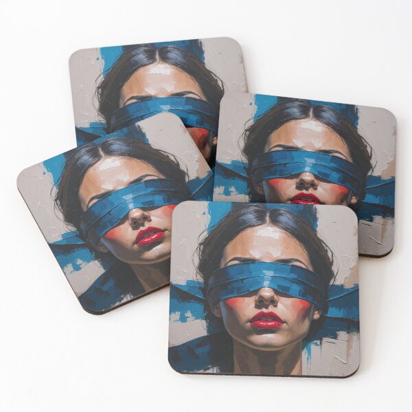 Item preview, Blindfolded Woman Painting designed and sold by ArtisticPen-art.