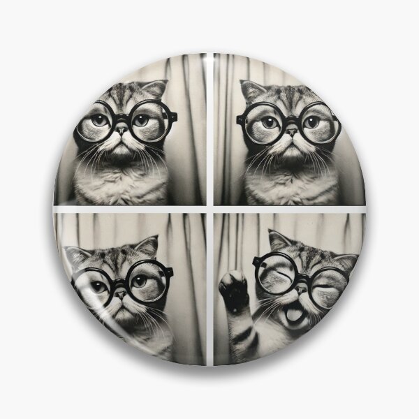 Item preview, Cat Wearing Round Glasses | Stylish Photobooth Kitty | Cute and Quirky Animal Poses | Funny Cat Photography designed and sold by PaintedPixels01.