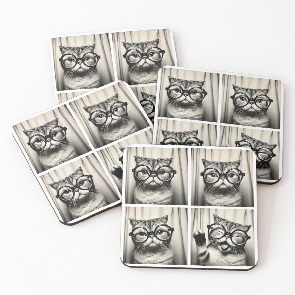 Item preview, Cat Wearing Round Glasses | Stylish Photobooth Kitty | Cute and Quirky Animal Poses | Funny Cat Photography designed and sold by PaintedPixels01.