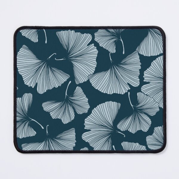 Item preview, Gingko biloba seamless background pattern. Line blue leaves. designed and sold by MatyKotiv.