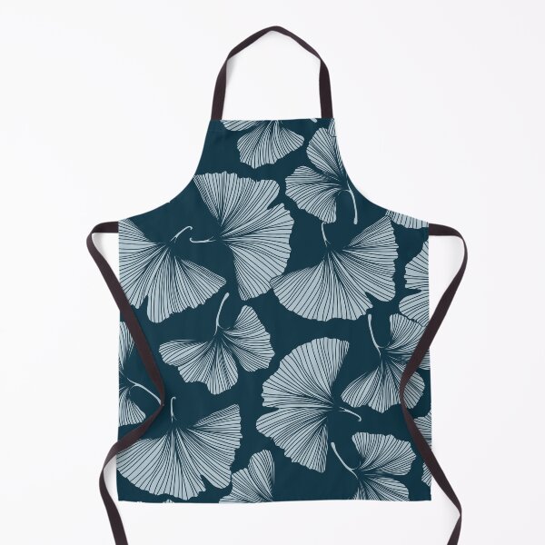 Item preview, Gingko biloba seamless background pattern. Line blue leaves. designed and sold by MatyKotiv.