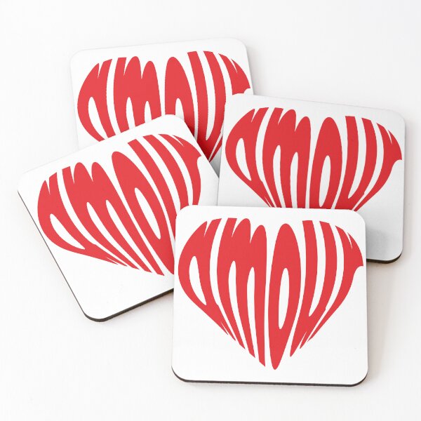 Item preview, AMOUR Heart - French Love Typography Design in Red designed and sold by Moonlit Paws.