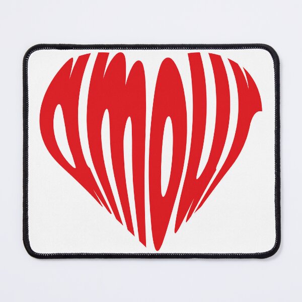 Item preview, AMOUR Heart - French Love Typography Design in Red designed and sold by Moonlit Paws.
