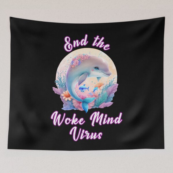 Item preview, Cute Dolphin - End the Woke Mind Virus designed and sold by WigOutlet.