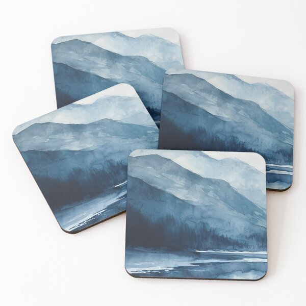 Item preview, Blue Mountains Abstract Watercolor Wall Art Set of 3 Prints, pt1 designed and sold by bngc.