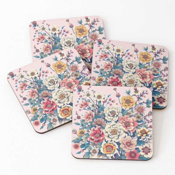 Item preview, Flowers, botanical, spring, floral pattern, cottagecore, japanese pop art designed and sold by Sugar Wisdom .