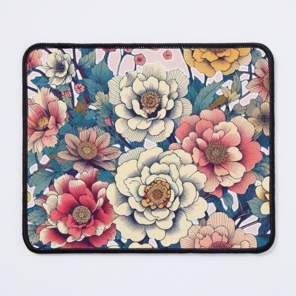 Item preview, Flowers, botanical, spring, floral pattern, cottagecore, japanese pop art designed and sold by Sugar Wisdom .