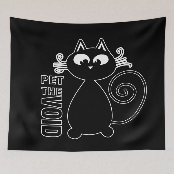 Item preview, Black Cat - Pet The Void (Bold Curly Tail Outlined) designed and sold by GetContented.