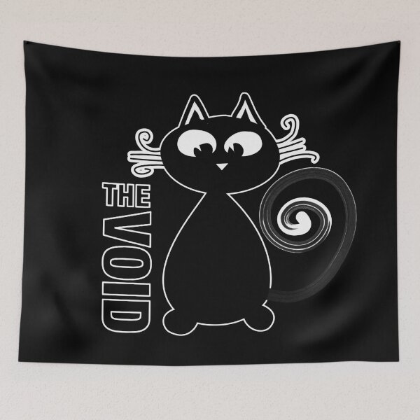 Item preview, Black Cat - The Void (Outlined with Curly Bushy Whippycrack Tail) designed and sold by GetContented.