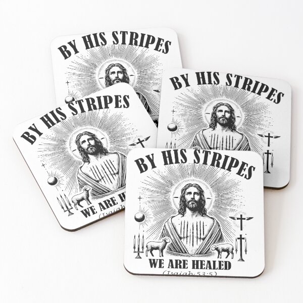 Item preview, By His Stripes We Are Healed | Christian Isaiah 53:5 Bible Verse Design designed and sold by YOBOHO11.