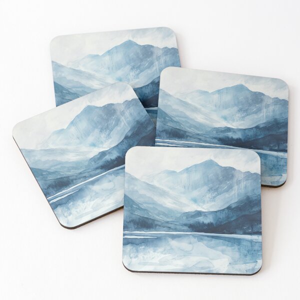 Artikelvorschau, Blue Mountains Abstraktes Aquarell-Wandbild, 3er-Set Drucke entworfen und verkauft von bngc.