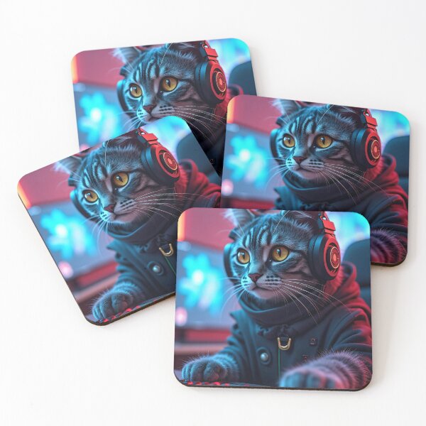 Item preview, gaming cat playing PC games designed and sold by WelSol.