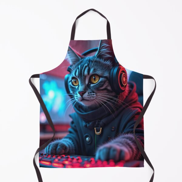 Item preview, gaming cat playing PC games designed and sold by WelSol.
