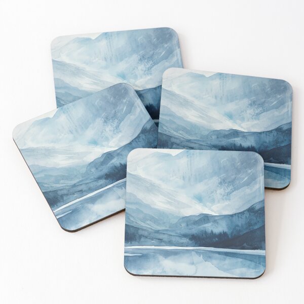 Item preview, Blue Mountains Abstract Watercolor Wall Art Set of 3 Prints, pt2 designed and sold by bngc.