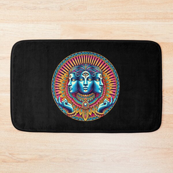 Item preview, Mystic Three-Faced Deity – Psychedelic Spiritual Visionary Art Design designed and sold by DrawHandArt.