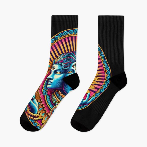 Item preview, Mystic Three-Faced Deity – Psychedelic Spiritual Visionary Art Design designed and sold by DrawHandArt.