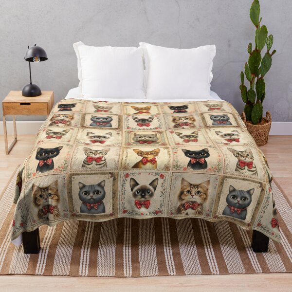 Item preview, Vintage Cats in Bow Ties Pattern designed and sold by SparkSpiral.