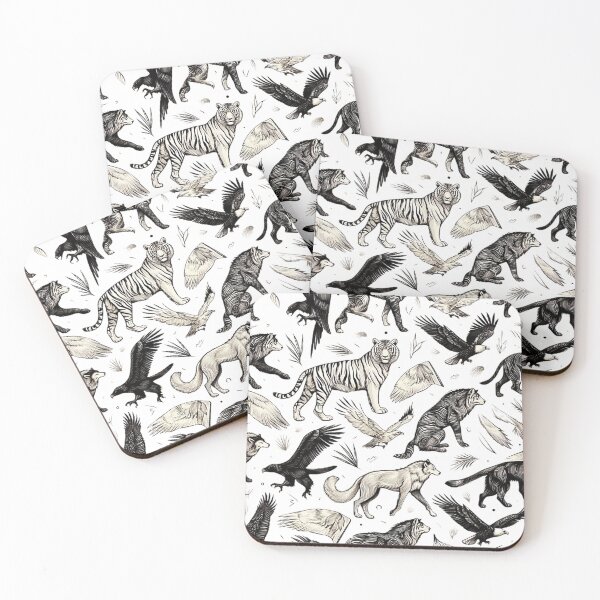 Item preview, A repeating pattern of wild animal silhouettes designed and sold by Designer667.