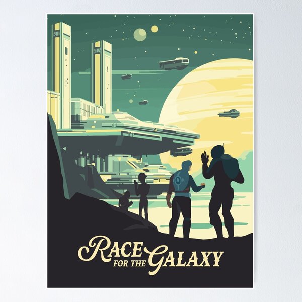 Item preview, RACE for the GALAXY - Inspired Poster / Retro Board Game Poster / Wall Art Print / Fantasy, Board Game, RPG, DnD / Home Decor Gift Idea designed and sold by RoleplayRealm.