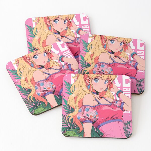 Item preview, 80s blonde girl anime kawaii vintage pink designed and sold by Anime-rewind.