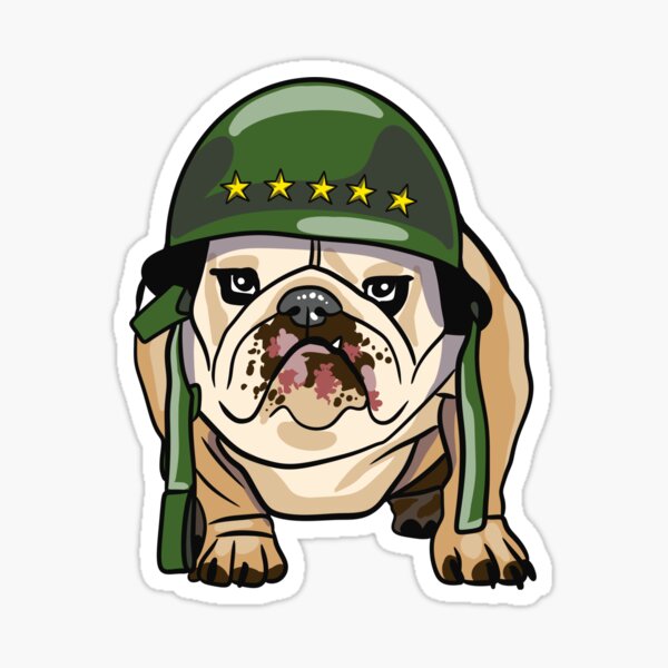 Item preview, Military Dog funny small bulldog doggy with green hat designed and sold by Kikabu.