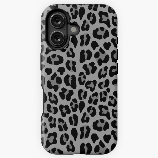 Vista previa del artículo con la obra «Estampado de leopardo de las nieves en blanco y negro | Estampado de animales salvajes», diseñado y vendido por Phat Dog Designs .
