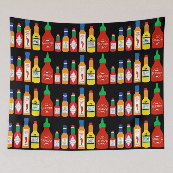 Item preview, Chilli Sauce Bottles Pattern designed and sold by HotHibiscus.