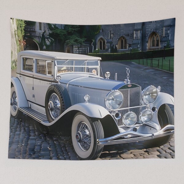 Item preview, White Luxury: Classic Car in Front of the Castle designed and sold by Reina75.